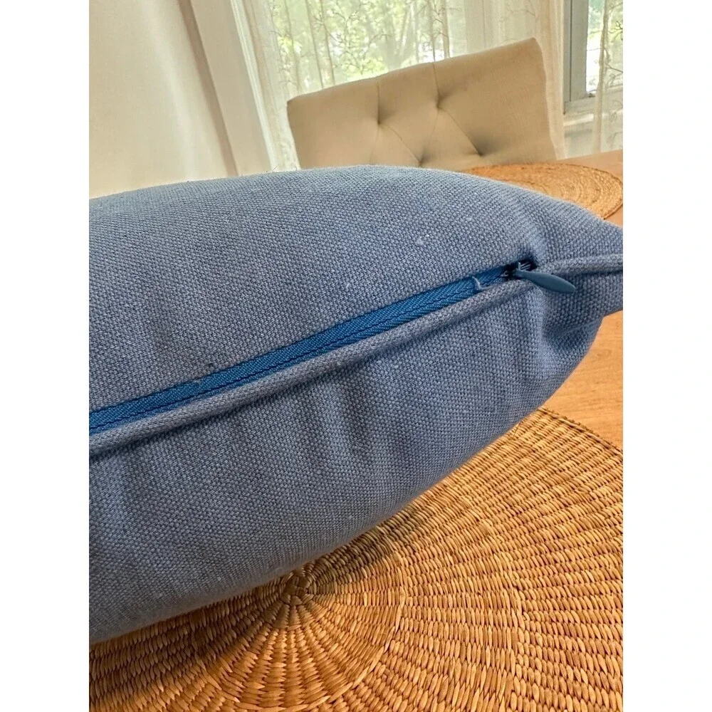 11” Blue Seashell Throw Pillow
